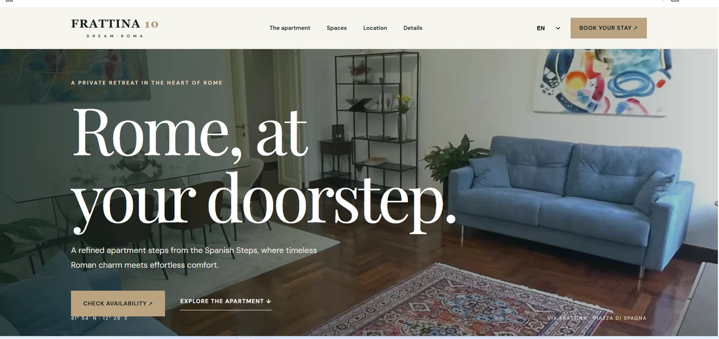 Actual homepage screenshot of FRATTINA10DREAM.COM